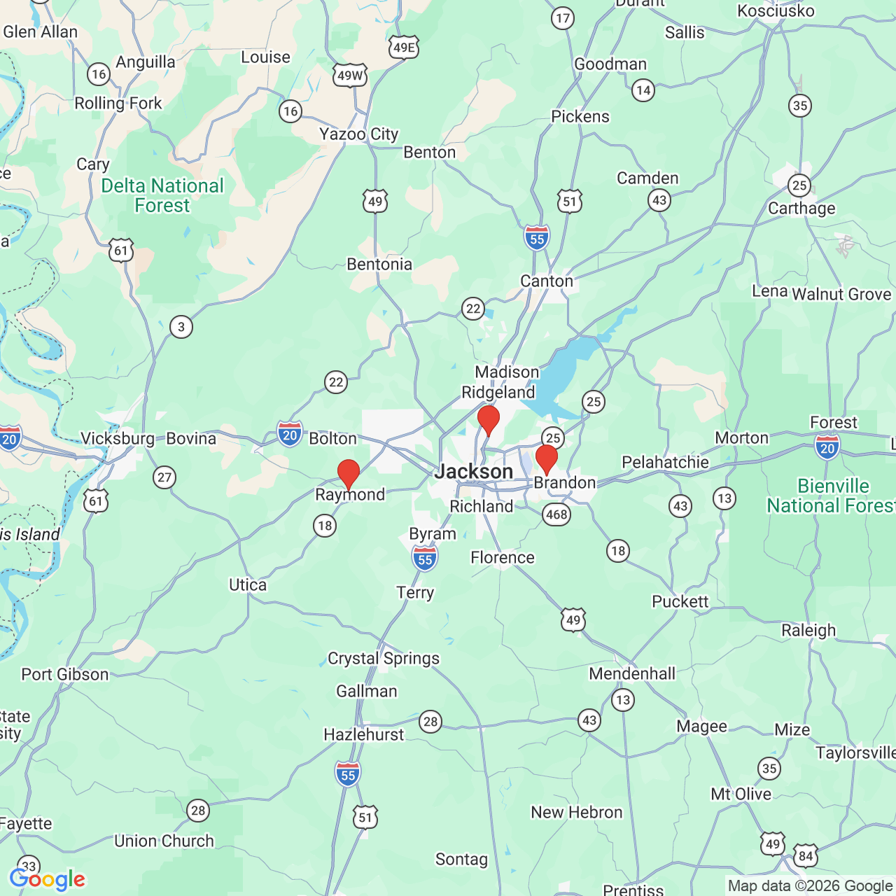 Google map image of our locations